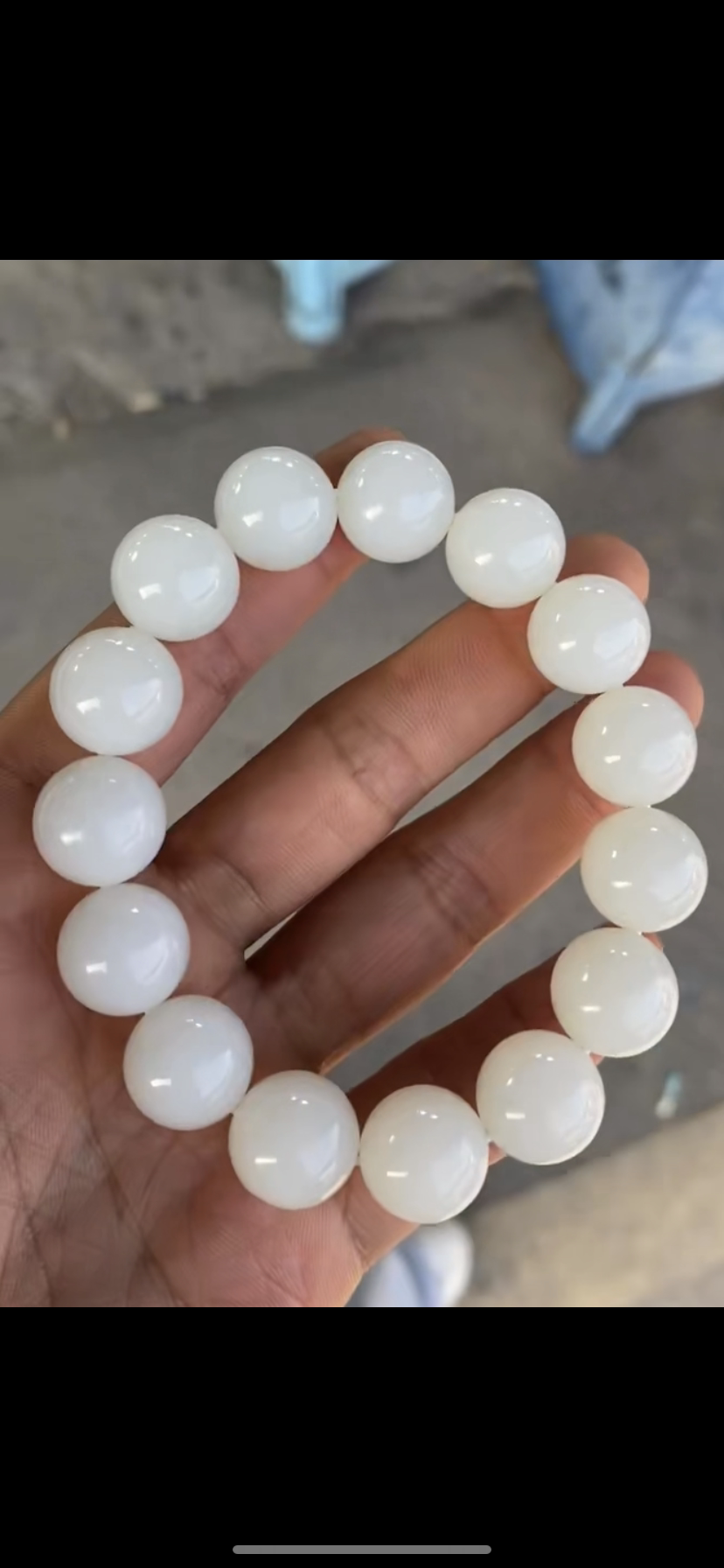 天然精品新疆和田籽料圆珠项链一坨油温润细腻  14.5mm正品带证书