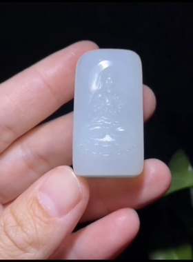 天然正品新疆和田玉籽料 观音牌 勒子 一级白油糯 带证书全国复检