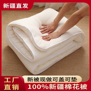 新疆棉被夏凉被全棉被芯纯棉花棉絮一级棉花夏季 棉被床垫长绒棉花