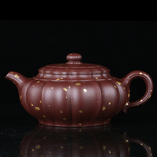 工艺师蒋惠和石刻绘聆风壶 宜兴原矿紫朱泥 手工紫砂壶 茶具精品