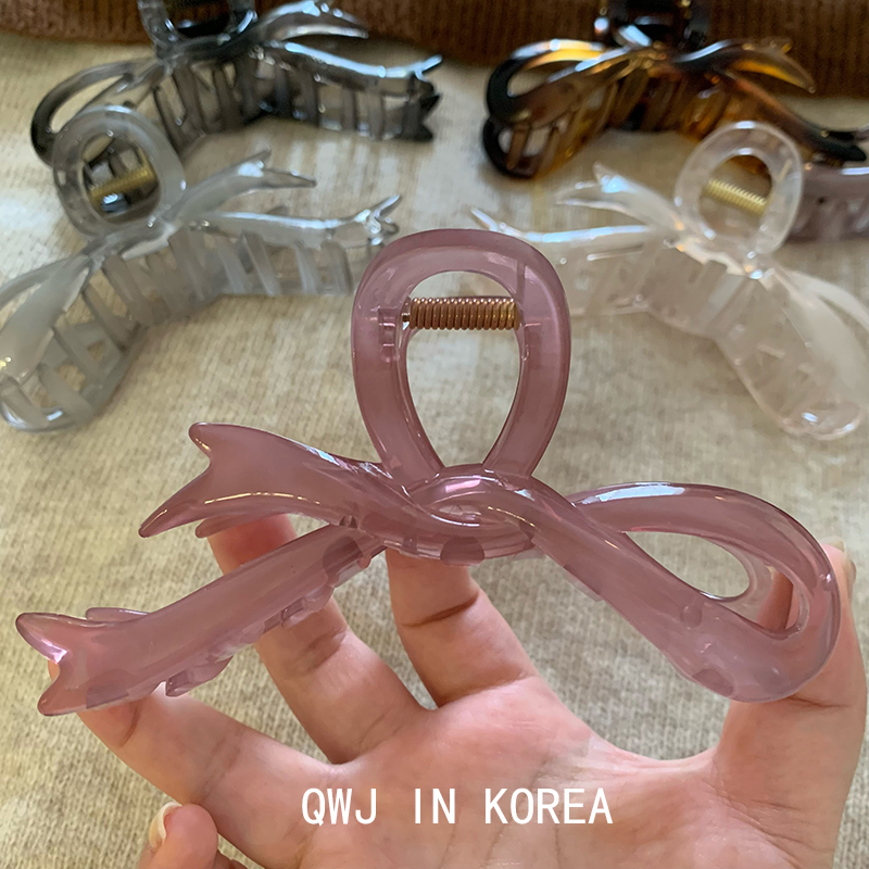 韩国进口大号透明蝴蝶结抓夹