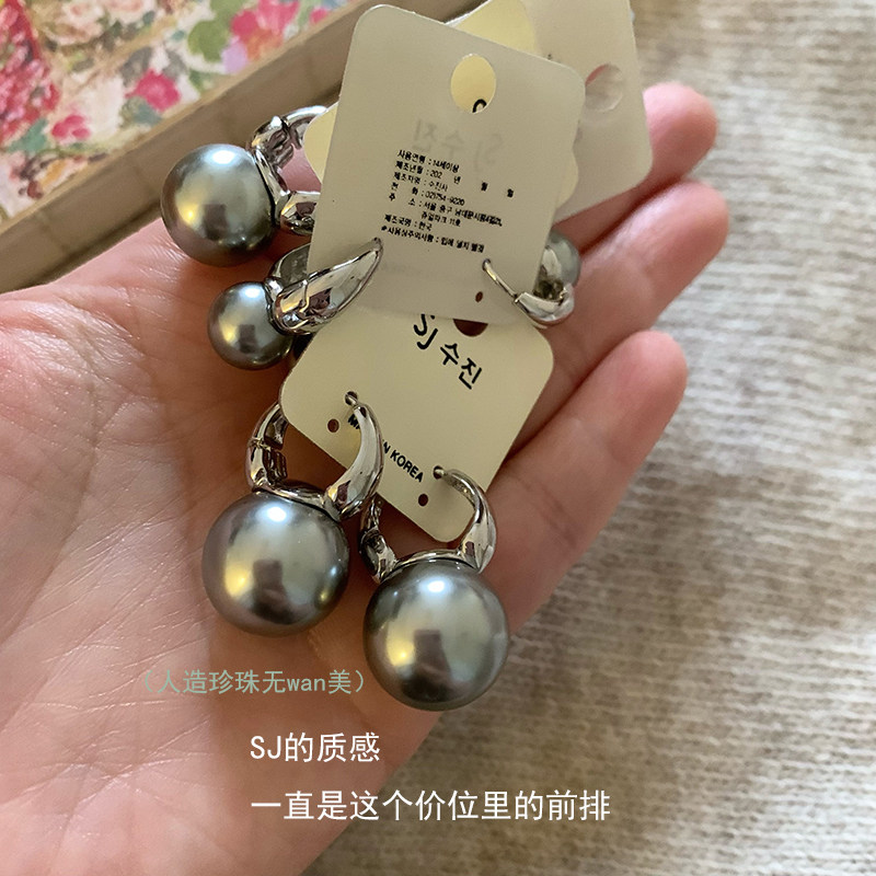 高级灰色来咯 韩国进口SJ珍珠耳扣ins同款简约气质耳环小灯泡耳钉,饰品/流行首饰/时尚饰品新,耳环,淘宝优惠券,粉丝福利购,淘宝优惠卷