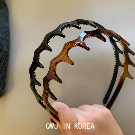 韩国BY正品波浪大梳齿发箍高颅顶洗脸外出头箍碎发发卡发饰