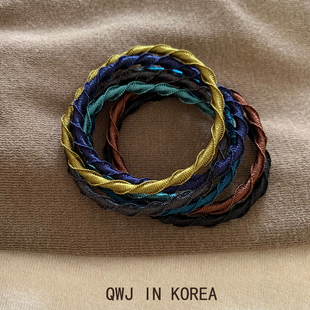 韩国进口KNK基础皮筋蕾丝边纤细打底发绳扎头发马尾盘发头绳发圈