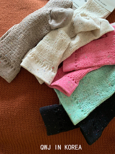 韩国进口细彩点柔软泡泡棉袜中筒袜森系女袜子ins风运动袜学生袜