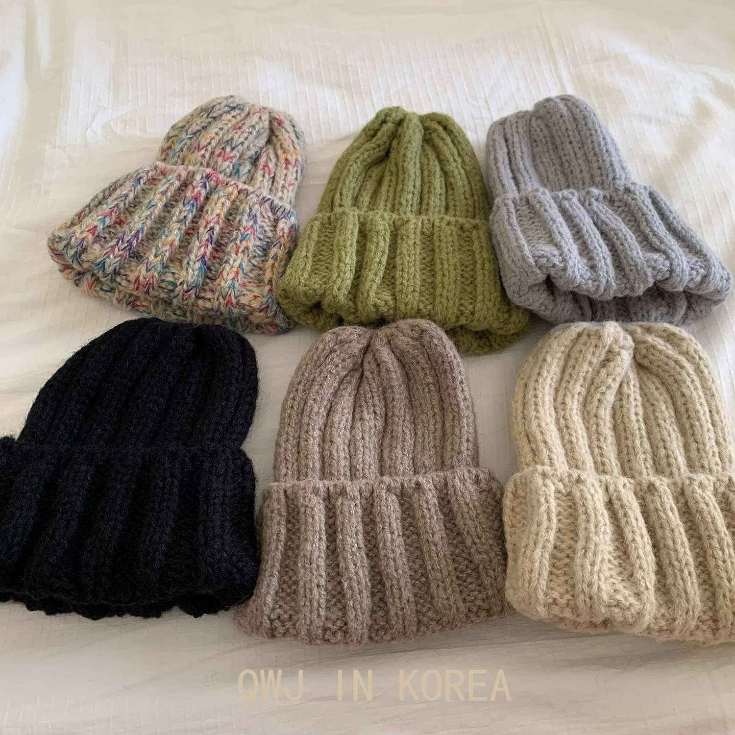 韩国进口东大门粗针编织羊毛帽