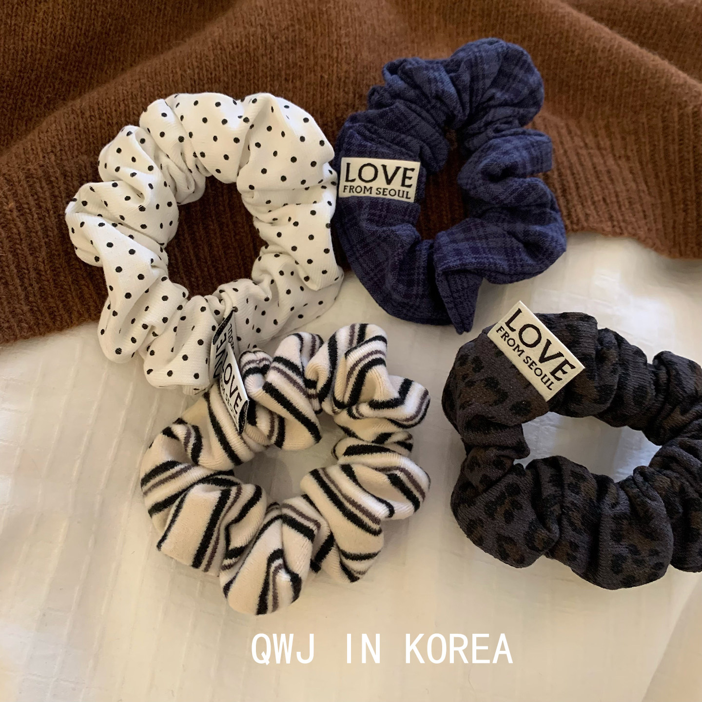 韩国进口LOVE小号肠圈白色波点条纹格纹豹纹发圈秋冬毛绒发绳头绳,饰品/流行首饰/时尚饰品新,发饰,淘宝优惠券,粉丝福利购,淘宝优惠卷