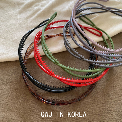 韩国进口HY交叉波浪轻便树脂细发箍不夹头日常化妆洗脸发带头箍