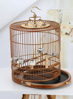 绣眼鸟笼竹鸟笼靛颏玉鸟柳莺文鸟黄雀相思竹皮抛光紫竹手工抽屉笼