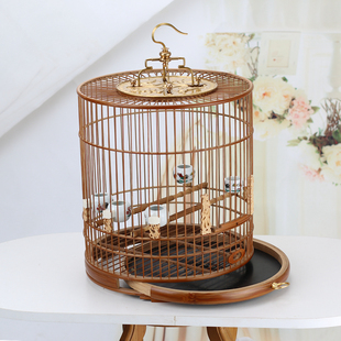 绣眼鸟笼竹鸟笼靛颏玉鸟柳莺文鸟黄雀相思竹皮抛光紫竹手工抽屉笼