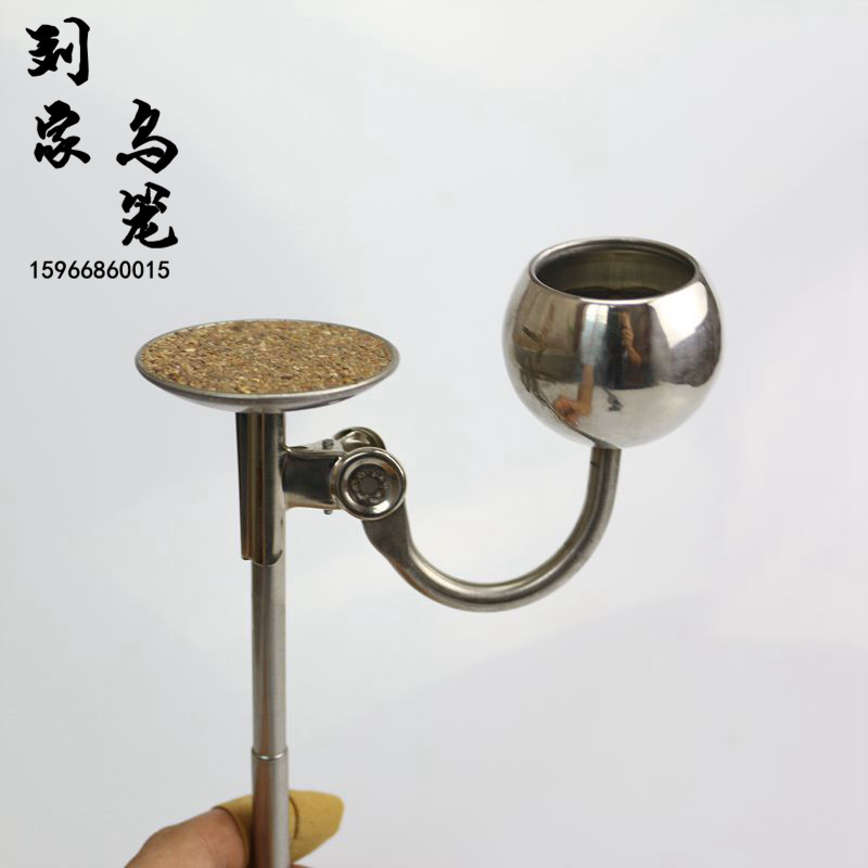 不锈钢百灵竹鸟笼伸缩台凤凰台上台训练碗偏碗刘家鸟笼