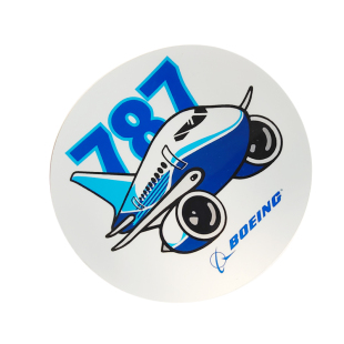 我爱飞行波音Boeing787航空登机旅行机组卡通飞机圆贴纸