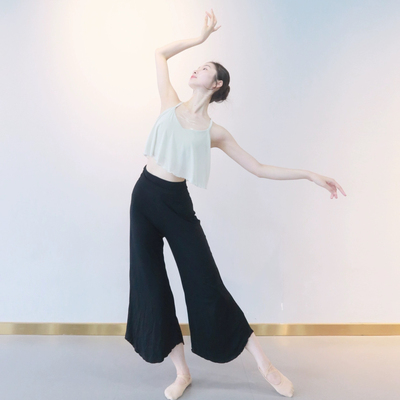 现代舞服女新款古典舞高腰宽松裤子美臀现代民族舞蹈云浮形体裤