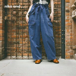 niko家日系新款 牛仔裤 裤 背带裤 女 子休闲风棉质宽松阔腿裤 2026春季
