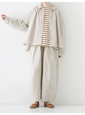 2026春季新款 nest robe 日系原单亚麻休闲短款长袖翻领衬衫外套