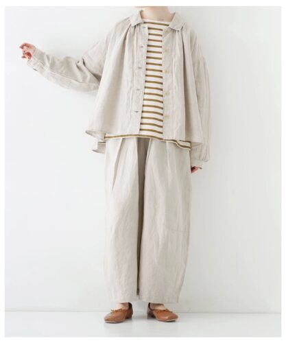 2026春季新款 nest robe 日系原单亚麻休闲短款长袖翻领衬衫外套