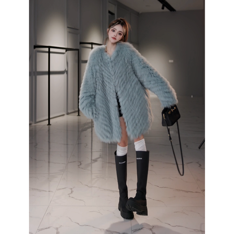 【思语】“神明日记” CC881221 进口芬兰狐狸毛高奢皮草外套