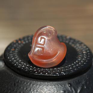 『系石苑』DIY散珠文玩饰品配件带朱砂南红玛瑙府上有龙雕件背云2