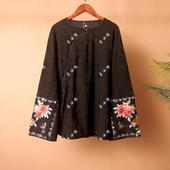 圆领斜襟绣花打底衫 25188素女馆新款 新中式