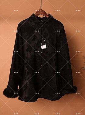 25475新款立领对襟暗纹提花素色外套