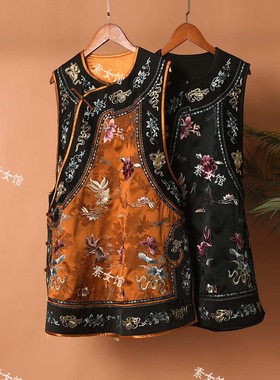 250002-1新款金鱼刺绣长马甲