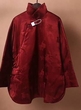 26466素女馆新中式国风斜襟复古百搭凤仙领长袖棉服女装上衣