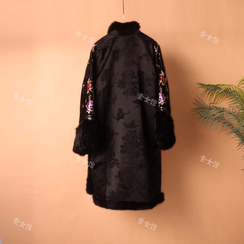 251023素女馆新款立领斜襟太太棉服{海水江崖纹}