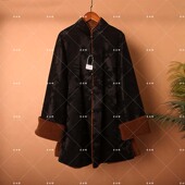 25611新款 立领对襟素色双面穿棉服