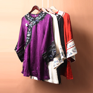 25635汉服重工刺绣太太服外套上衣复古复古传统