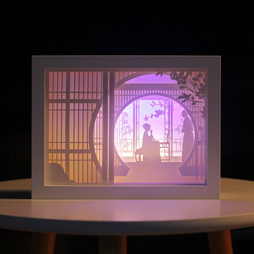 清平乐光影纸雕灯成品创意小台灯