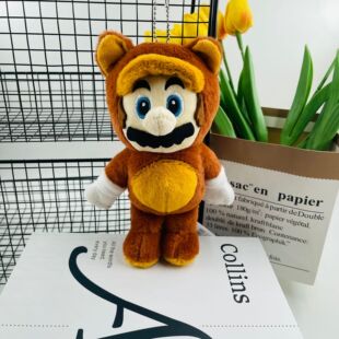 玛丽马里奥浣熊玛丽变装马里奥狸猫玛丽3D世界毛绒公仔钥匙扣