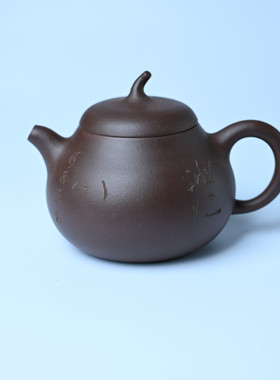 美壶网毛国强弟子黄云初紫砂壶老紫泥茄段 何水法书法涤心 260cc