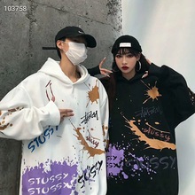 19年新款chic stussy泼墨涂鸦卫衣1