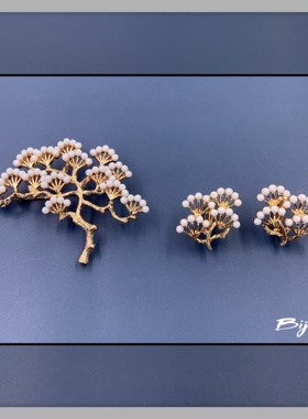 Bijoux《雪松》推荐设计感高洁气质款大衣胸针配饰无耳洞螺旋耳夹