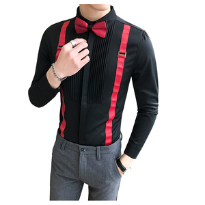 LT017-新款宫廷风背带假两件长袖衬衫夜店酒吧KTV工作服P48图片