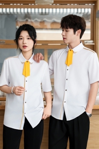 QC136*可定制LOGO短袖衬衫酒店餐厅服务员酒吧KTV服务生短袖P40图片