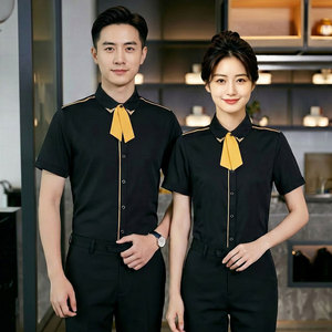 GZ136*领带装饰餐厅娱乐场所咖啡厅KTV夜店短袖衬衣工作服P45图片