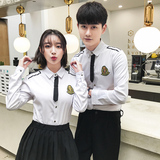 QC104*新款长袖领带装饰肩章男女同款衬衣学生班服KTV工作服P50，男装衬衫，星座717A
