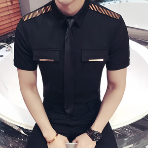 YC031-型男空少服短袖衬衫夜店KTV理发师可定制LOGO衬衣工作服P40图片
