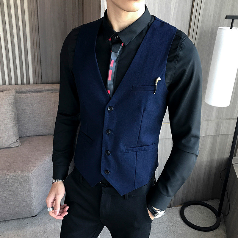 LP747-精致韩风烟斗装饰短款单排扣男马甲外套休闲KTV马甲P50,男装背心/马甲,星座717A