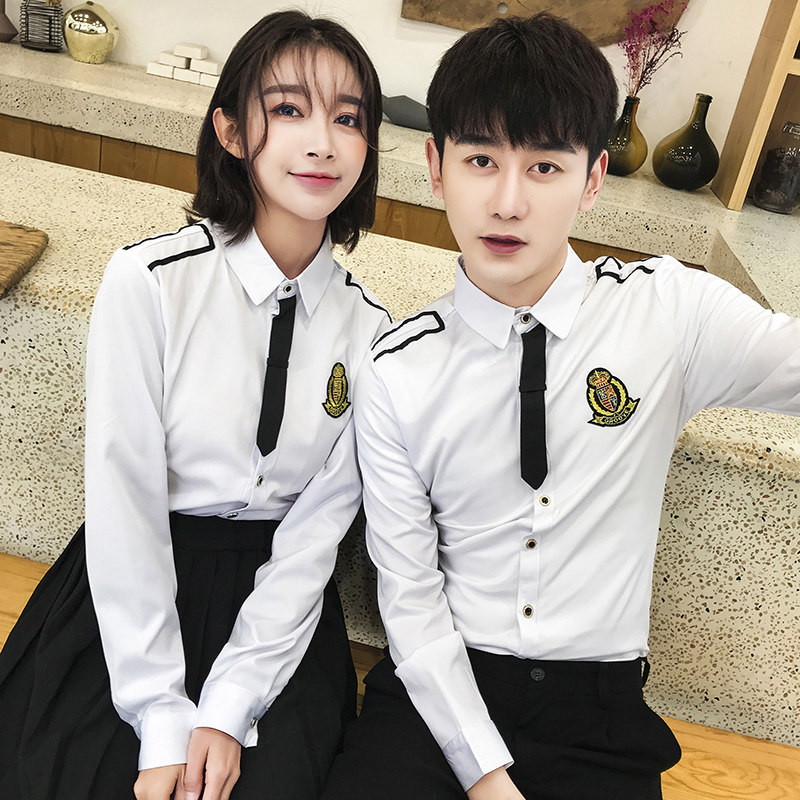 QC104*2023情侣学院风空少长袖衬衫夜店KTV学生工作服大码P50,男装衬衫,星座717A
