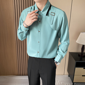 LT149*男秋季衬衫长袖夜店酒吧工作服餐厅营业员服务员工作服P55,男装衬衫,星座717A