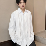 QS141*背带装饰男潮休闲衬衫中性衬衣外套P48，男装衬衫，星座717A