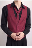 QS806*红色个性领带装饰V领马甲外套KTV演出服潮马甲P55，男装背心/马甲，星座717A