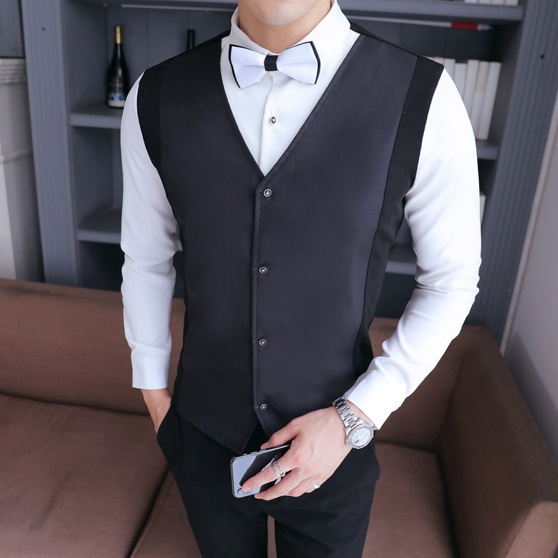 YC101-春秋男衬衫马甲两件套夜店酒吧KTV衬衫工作服大码P55图片