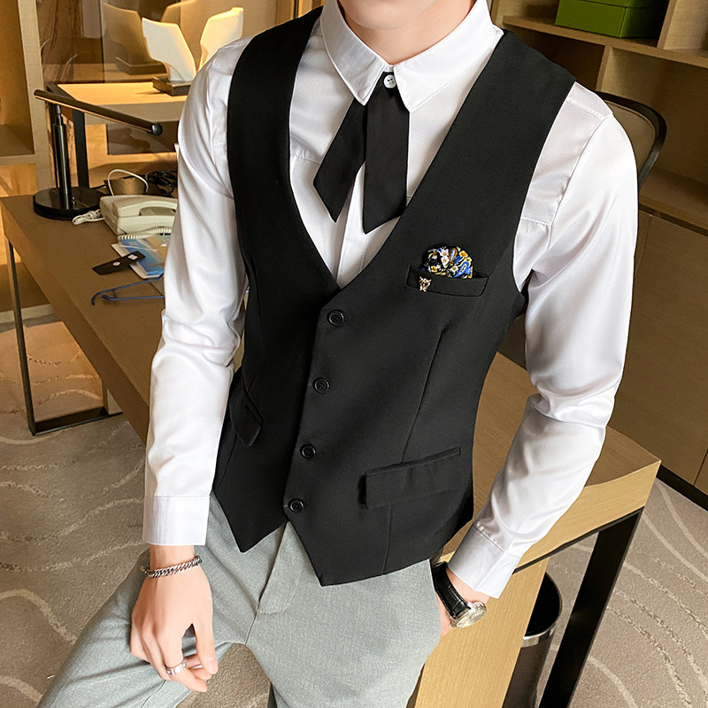 8731*男女同款休闲马褂外套酒吧餐厅服务员台球室马甲工作服P50,男装背心/马甲,星座717A