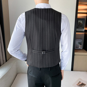 LT805*男青年条纹假两件马甲夜店酒吧KTV背心休闲工作服P50图片