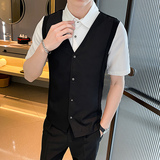 LT146*男士假两件衬衫短袖衬衣KTV夜店酒吧工作服男休闲衬衫P50，男装衬衫，星座717A
