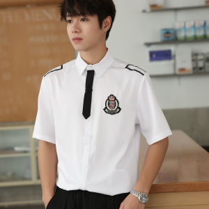 LT137*JK风男学院风短袖衬衣班服男女同款P40图片