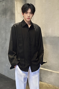QS141*背带装饰男潮休闲衬衫中性衬衣外套P48图片